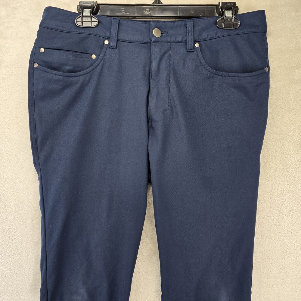 Lululemon Mens ABC Slim Fit Pants 31 (Fits 32x32) Blue Warpstreme LM5593S FLAWS - Picture 2 of 15